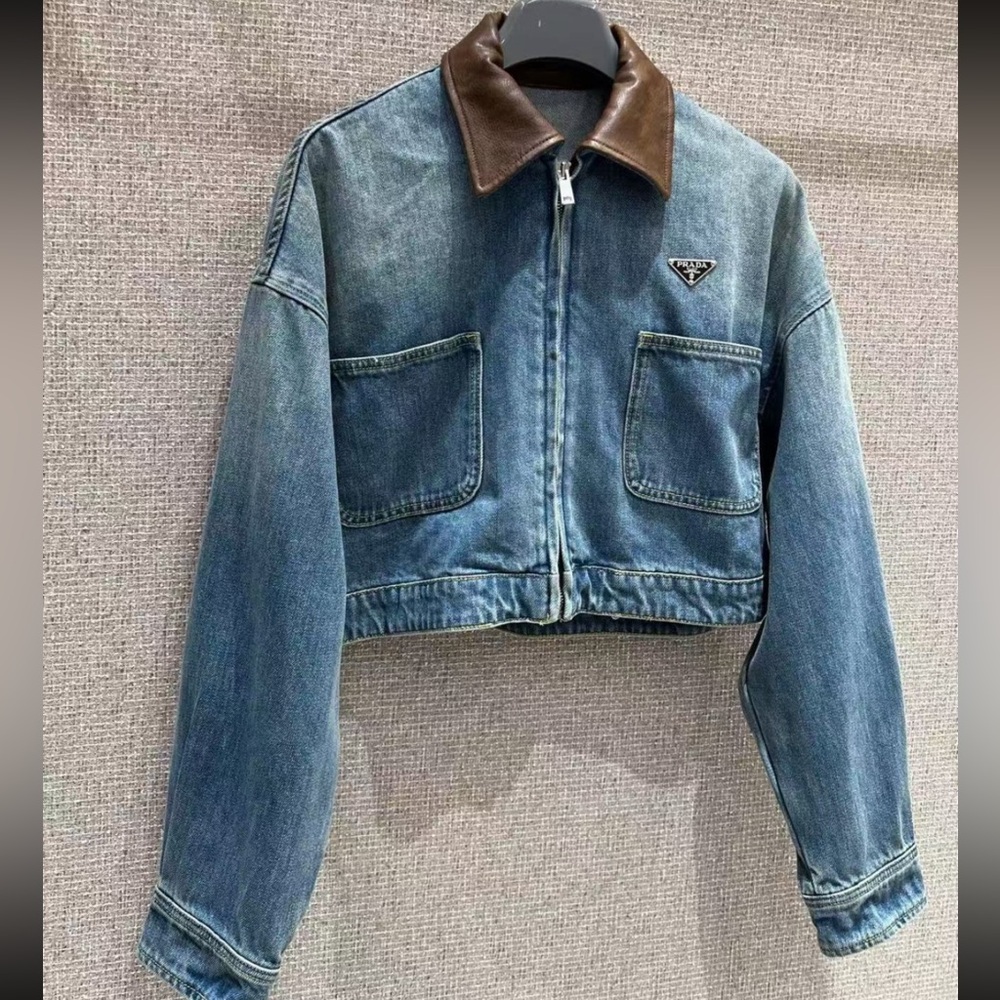 Prada zipped denim jacket size small
